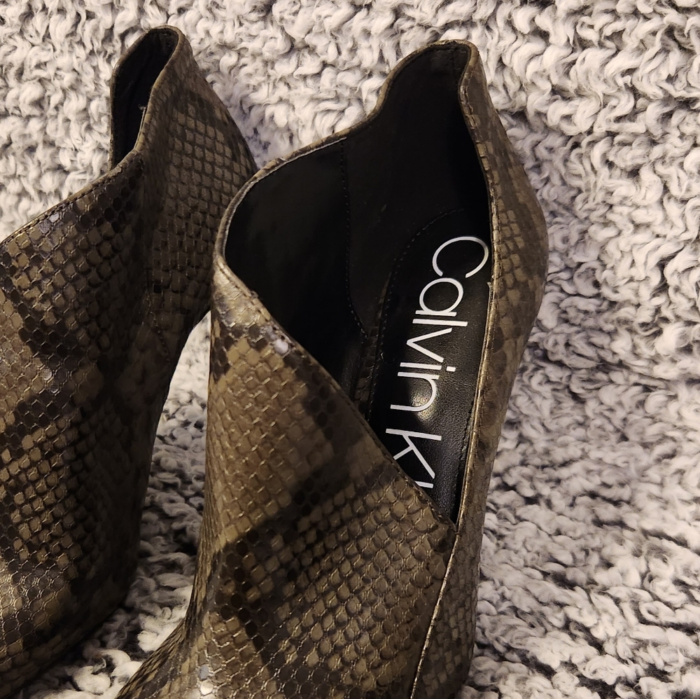 Calvin Klein Python Heel Ankle Booties Open Toe A… - image 3